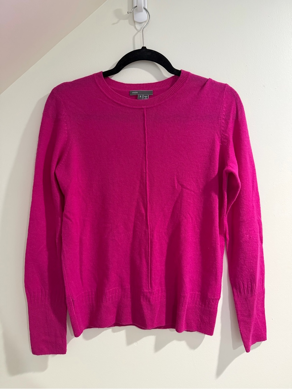 Vince 100% Cashmere Bright Fuchsia Crewneck Sweater